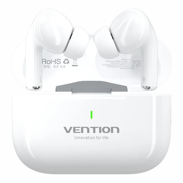 Vention Echo Lite E11 Headset Trådlöst Stereo (TWS) Öppenöra Samtal/Musik USB Typ-C Bluetooth Vit