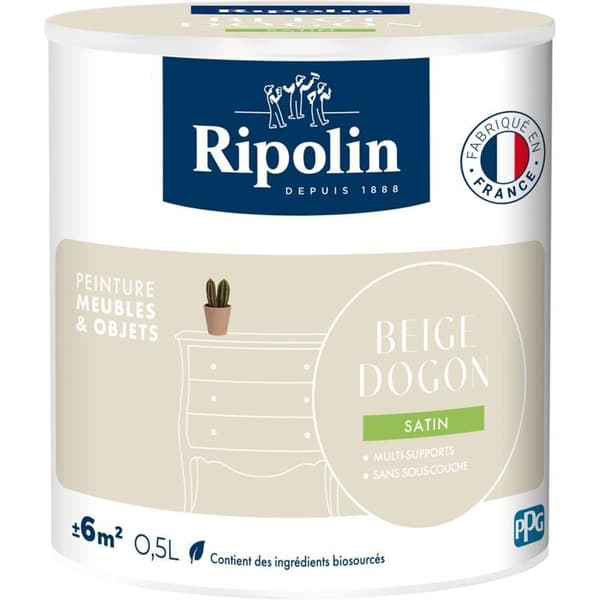 Möbel- och objektfärg - Dogon beige - Satinfinish - Ripolin - 0,5L
