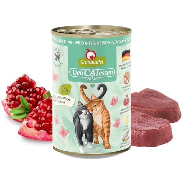 GRANATAPET DeliCATessen Hjort- och tonfiskvåtfoder för katter - 400 g