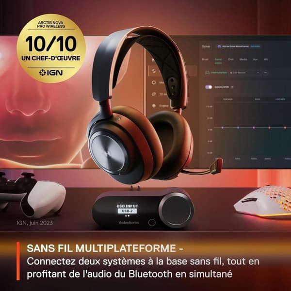Trådlös spelhjälm Arctis Nova Pro SteelSeries - Svart