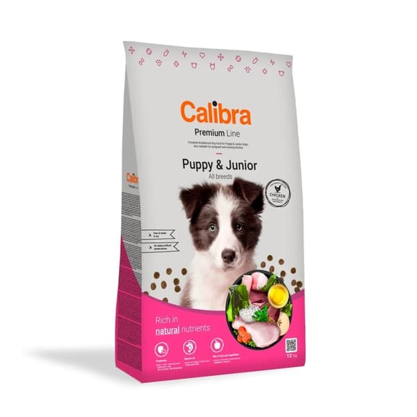 CALIBRA Dog Premium Line Puppy&Junior Kyckling - torrfoder för hundar - 12 kg