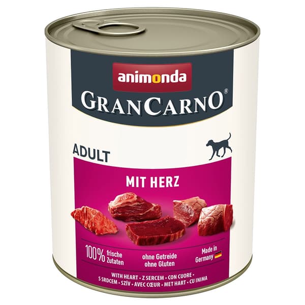 ANIMONDA GranCarno Adult med hjerter - vådfoder til hunde - 800 g