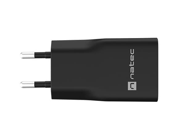 NATEC RIBERA GAN SLIM NETOPLADER 1× USB-A + 1× USB-C 20W SORT