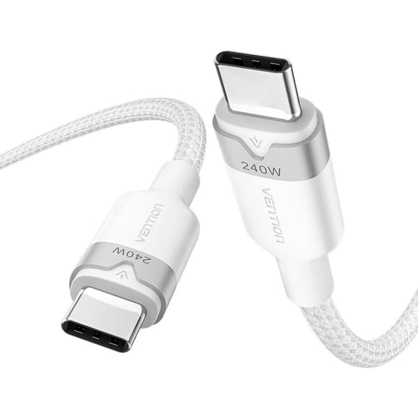 USB-C - C 2.0 Vention PD 3.1 5A 240W 2m valkokangaskaapeli