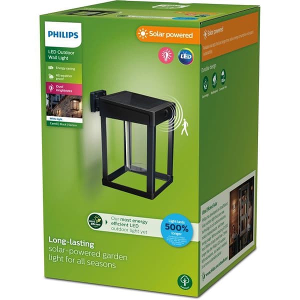 Udendørs væglampe - PHILIPS - Buzzard - Sort - IP44