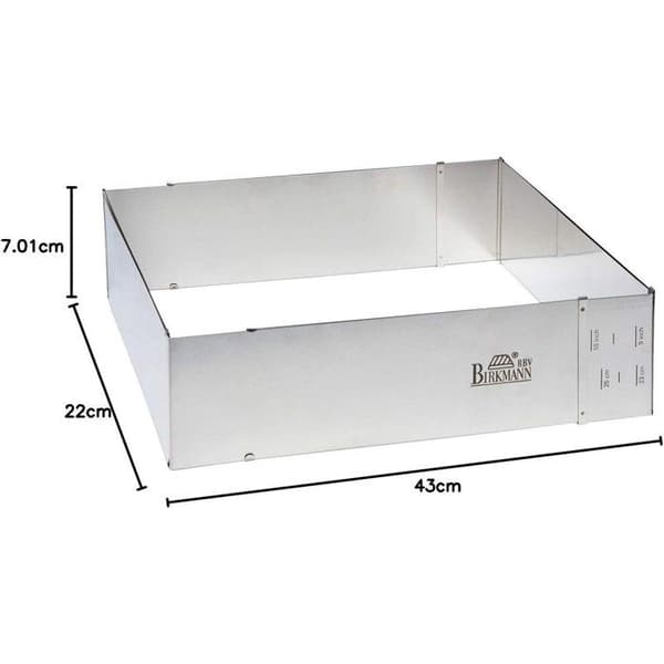 Justerbar bageform - BIRKMANN - EASY BAKING - Stål - 22 x 25 til 43 x 48 cm, H 7 cm