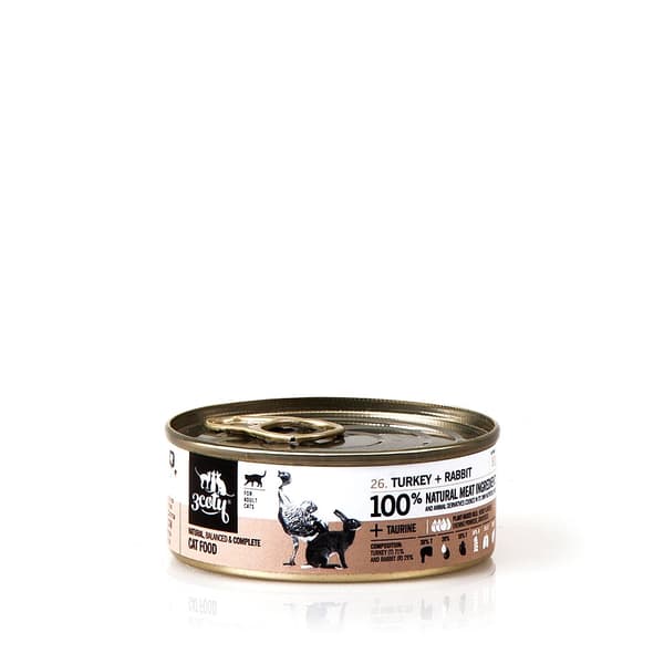 3COTY Kalkun med kanin - vådfoder til katte - 80 g