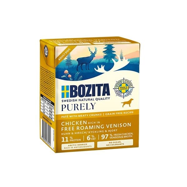 BOZITA Purely Paté Duoprotein Kylling og vildt - vådfoder til hunde - 370 g