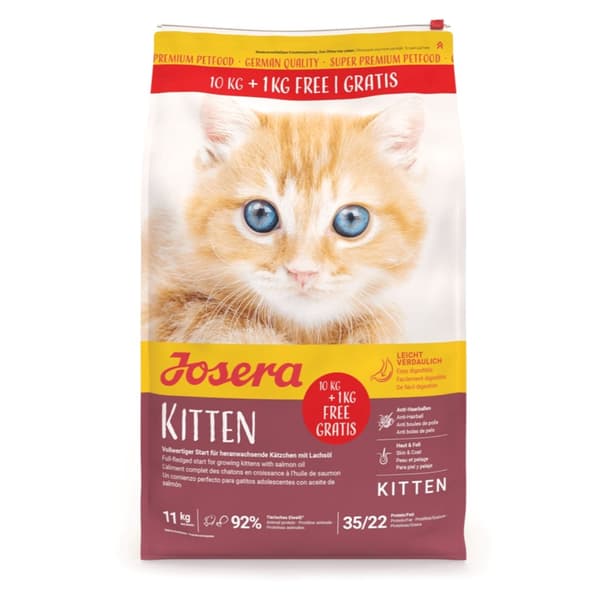 JOSERA JosiCat Kitten – tørfoder til katte – 10 kg + 1 kg