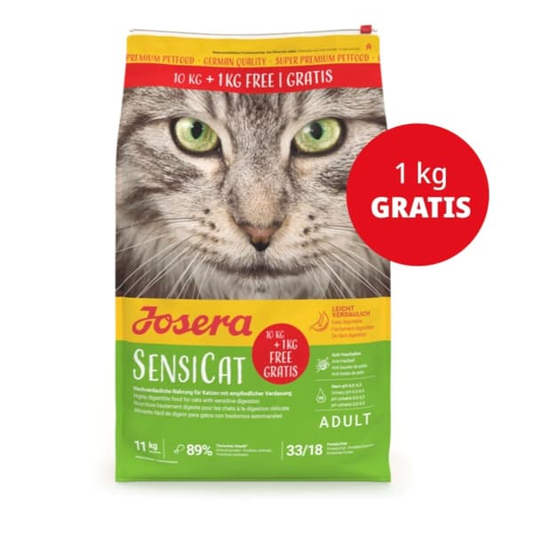 JOSERA Sensicat – tørfoder til katte – 10 kg + 1 kg