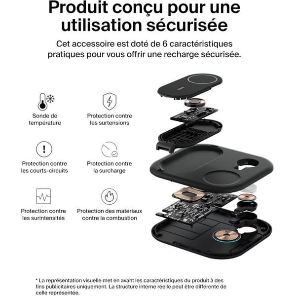 Ladestation - BELKIN - Qi2 - 3-i-1 - Sort