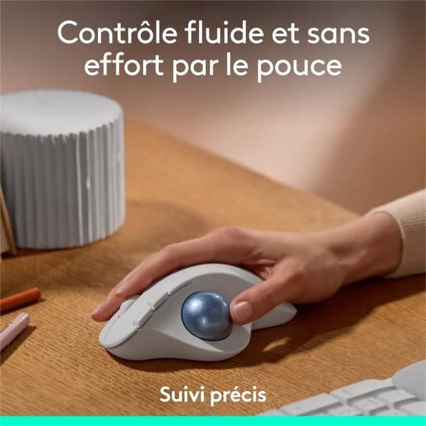 Mus - Trådløs - Logitech - Ergo M575S - Hvid