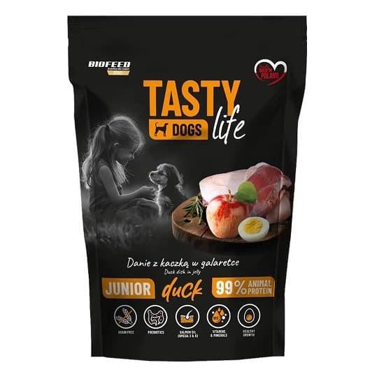 BIOFEED Tasty Dogs Life Junior And - vådfoder til hunde - 500 g