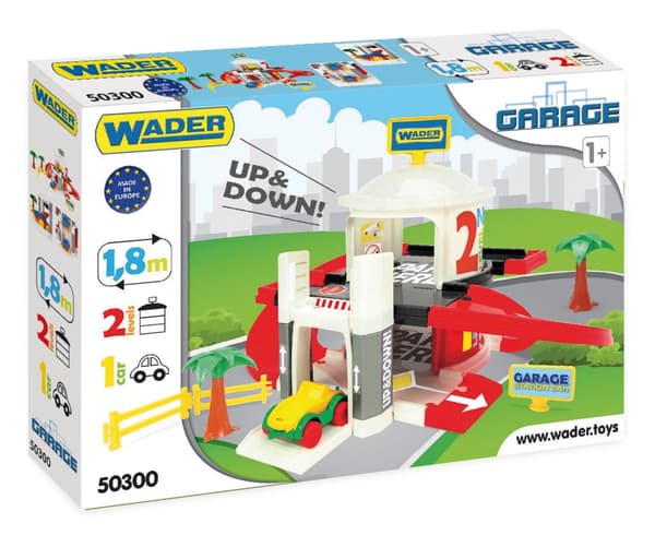 Wader-autotalli hissillä, 2 kerrosta