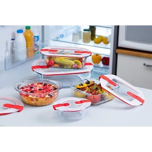 PYREX - COOK & HEAT - Rektangulær glaskasse med låg 28 * 20 cm