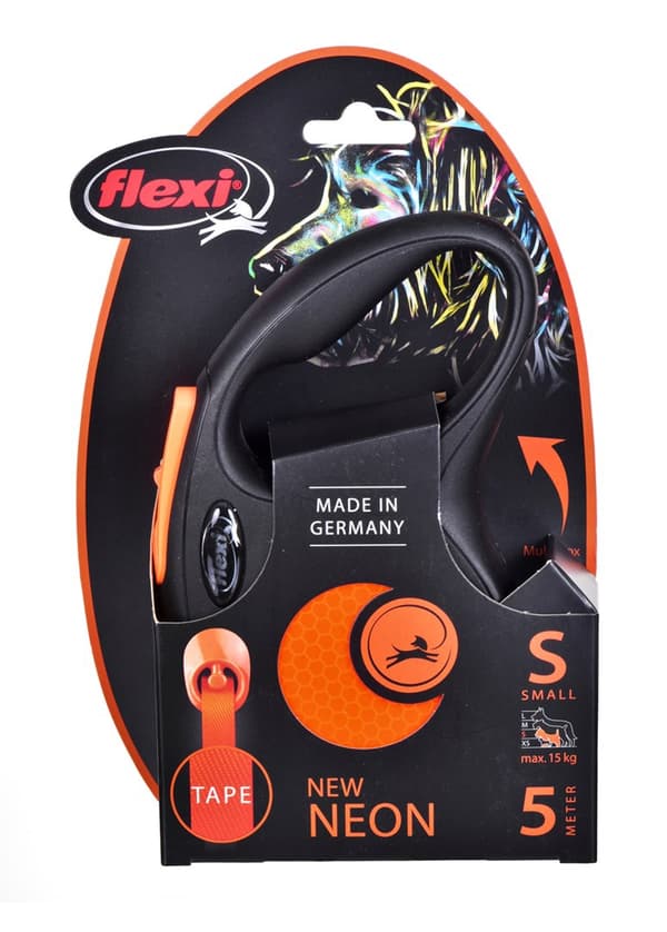 FLEXI New Neon S - udtrækkelig snor - 5 m