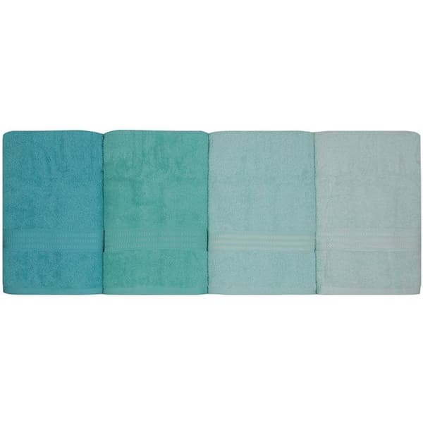 Sæt med 4 badehåndklæder - 70 x 140 cm - Mintgrøn