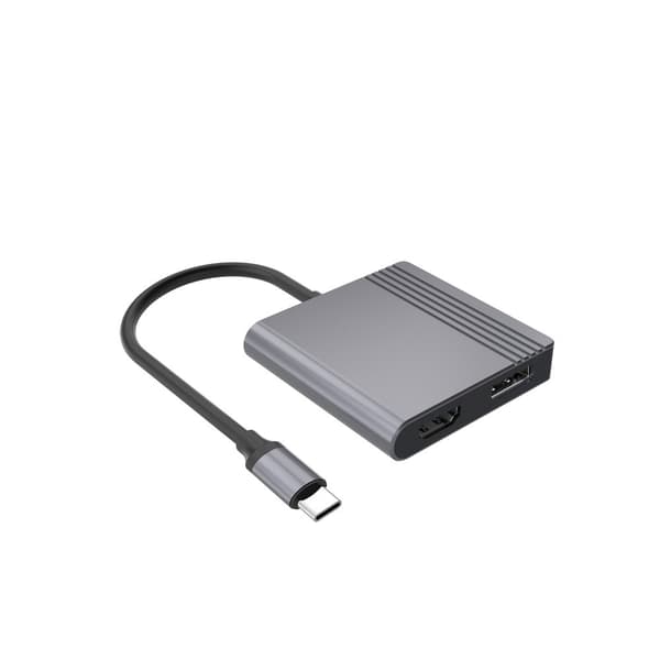 Gembird A-CM-HDMIFDPF-01 USB-C - HDMI + DP -sovitin, 4K 60Hz, musta