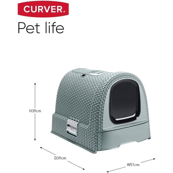 CURVER Toiletrum - Blågrå - Til katte