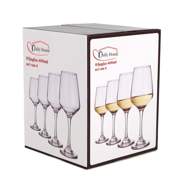 Daily Home Vinglas 400 ml 4 stk. Transparente
