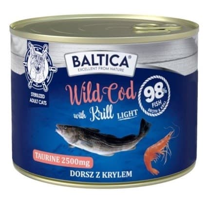 BALTICA Excellent Wild torsk med krill Light - vådfoder til katte - 185 g