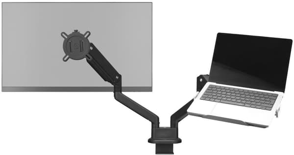 Laptopställ - EN FÖR ALLA - VESA 75 - 10 till 17" max - 9 kg max - Breddjustering - Säkerhetskant