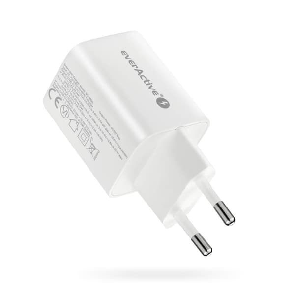 Oplader 1 x USB Quick Charge 4.0, 1 x USB-C 45W hvid