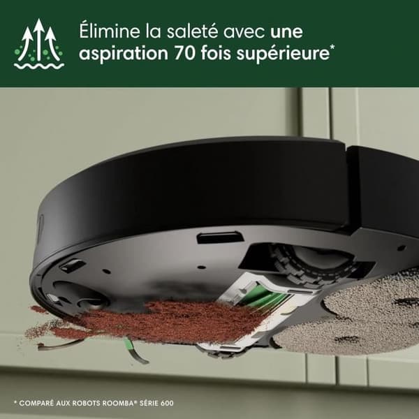 Robotdammsugare - iRobot Roomba Plus 405 - Svart - IoT-kompatibel - Programmerbar rengöring