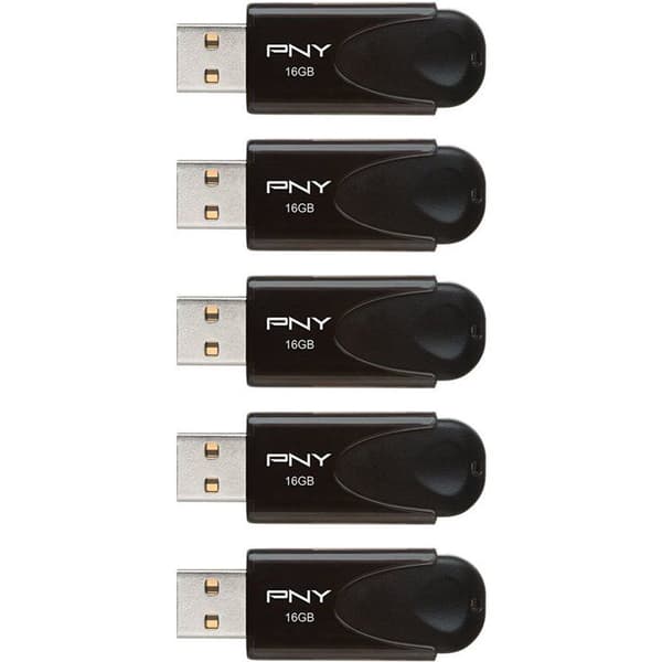 Sæt med 5 USB 2.0 flashdrev - PNY - 4 stk. à 16 GB