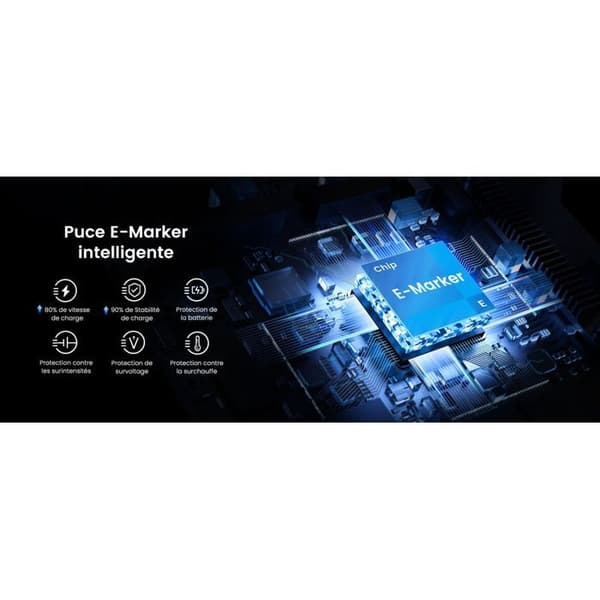 USB-C-kaapeli - UGREEN - Vahvistettu Type-C-C-kaapeli - 1 m - 100W - Musta
