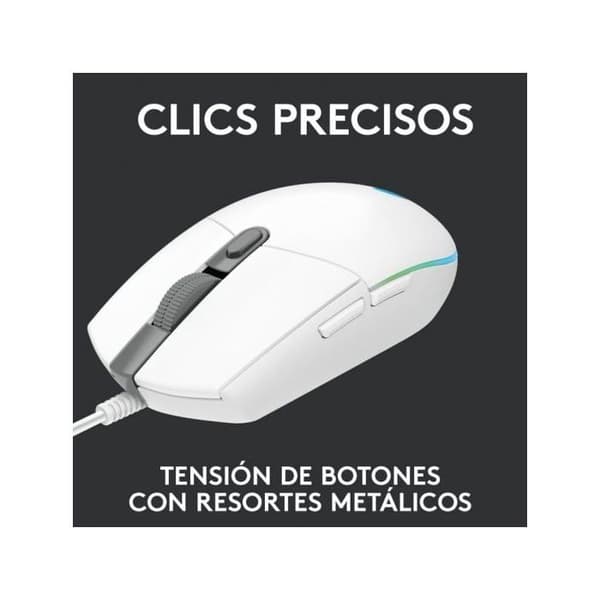 Gamingmus - Kablet - Logitech G - G203 - Hvid