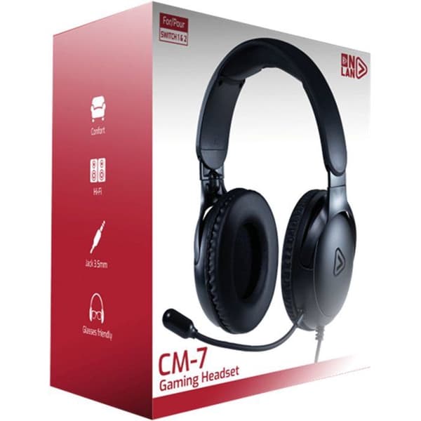 Kablet gaming headset - Onlan - S2-CM-7 - Kompatibel med Nintendo Switch 2 - Mikrofon - Sort