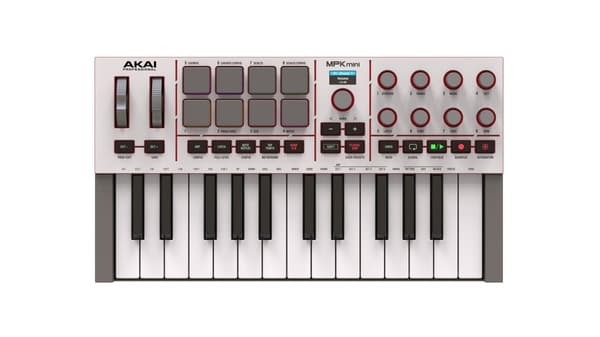 AKAI MPK Mini MK4 - MIDI-kontroller/kontrollknappsats, vit