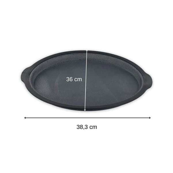 Rund pizzapande - ZENKER - Ø 36 cm - Glasfiber silikone - Sort