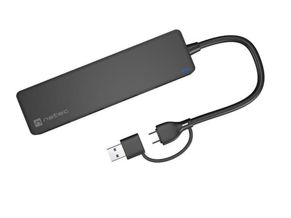 NATEC HUB USB-C 3.0 MAYFLY 4-PORTARS + USB-A-ADAPTER