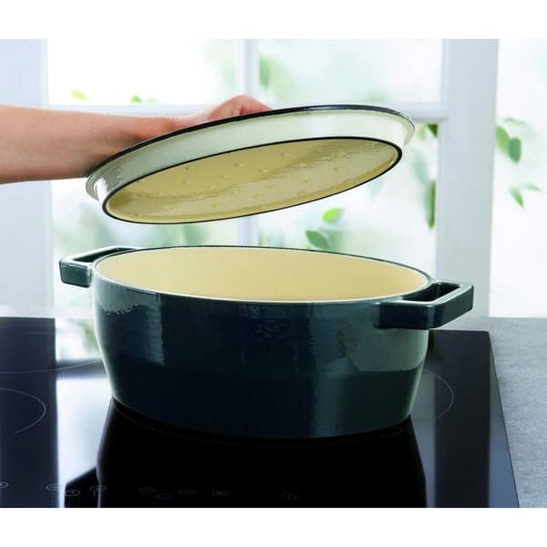 Oval gryta - PYREX - Långkok - 29 cm - Gjutjärn - Djupblå