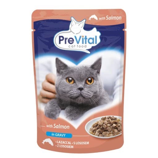PREVITAL Laks i sovs - vådfoder til katte - 100 g