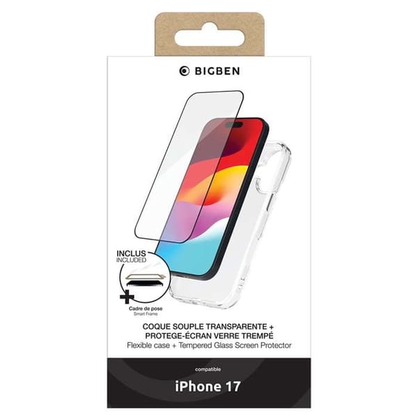 Etui + sæt med hærdet glas - iPhone 17 - 2.5D - GRS - SmartFrame