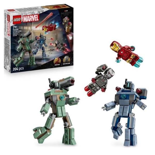 LEGO | Marvel 76320 Iron Man og War Machine vs. Hammers droner - Legetøj til 7-årige