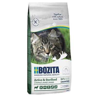 BOZITA Active & Sterilized Kornfrit Lam - tørfoder til katte - 2 kg