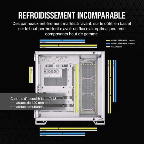 PC-chassi - CORSAIR - 6500D Airflow Dual Chamber Super Mid-Tower - Vit