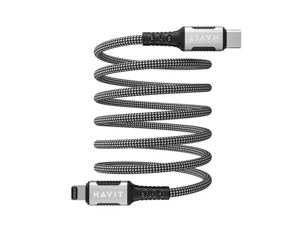 Havit CB6298 - Magnetisk USB typ C-Lightning-kabel, 1 m (svart)