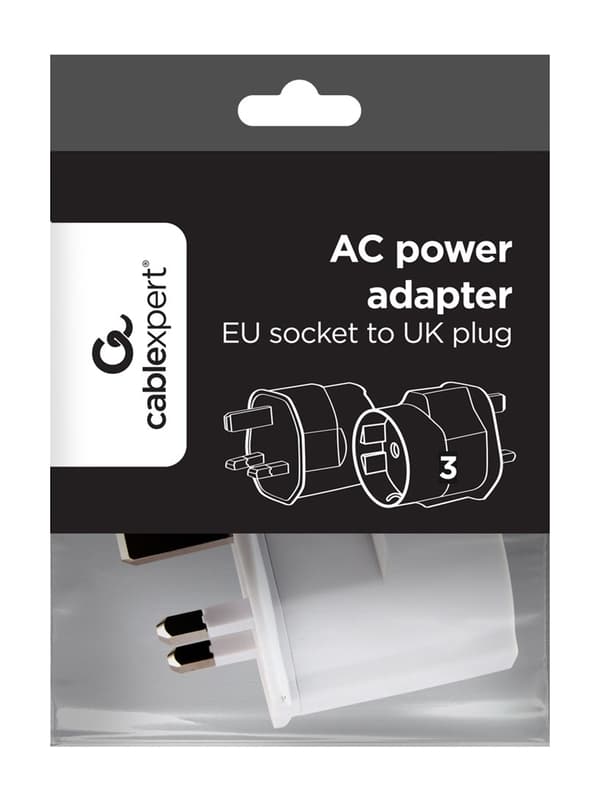 Gembird A-AC-EUFUKM-01 verkkolaite, EU Schuko - UK-pistoke, 13 A