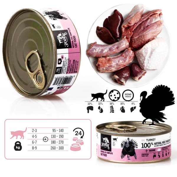 3COTY Kalkun - vådfoder til katte - 80 g