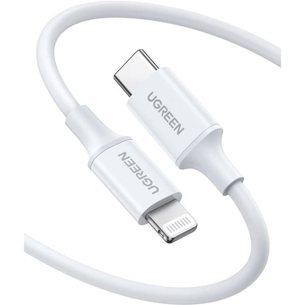 Lightning-kabel - UGREEN - Silikon - USB-C - 1 m - Vit