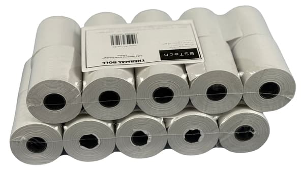 BSTech Papir, rulle termisk til kasseapparater 57x20m 10 stk.