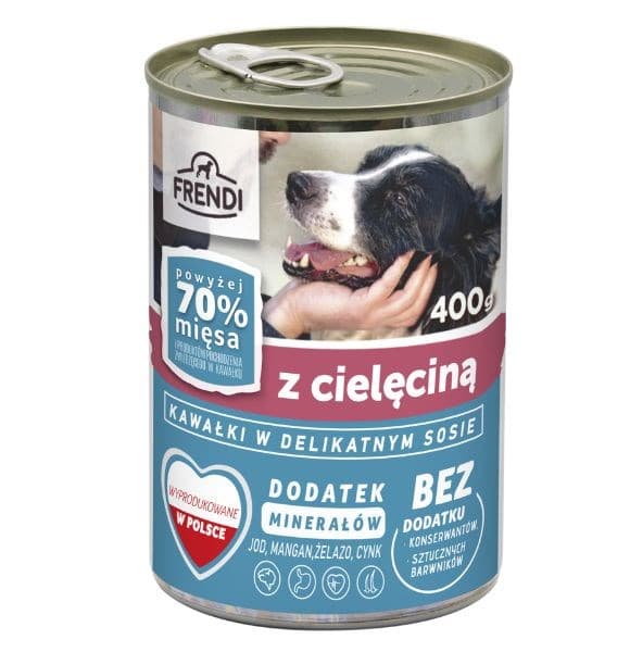 FRENDI med kalvekødsstykker i delikat sauce - vådfoder til hunde - 400 g