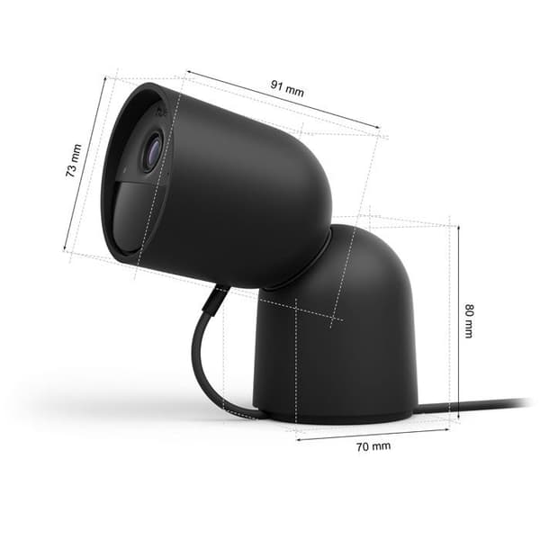 Smartkamera - Philips Hue - Udendørs - Kablet - Nattesyn - 2K - Sort