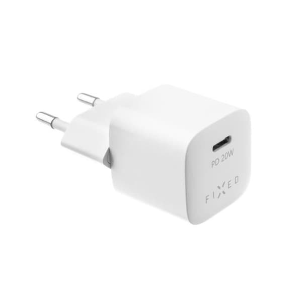 USB-C-lader - FIXED - Mini - 20W - 1 meter - Hvid