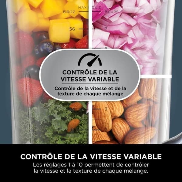 Blender Ninja DetectPower Blender Pro 1200W - 2-i-1 TB301EU - 2L - 15 tilstande - 10 hastigheder - Sort